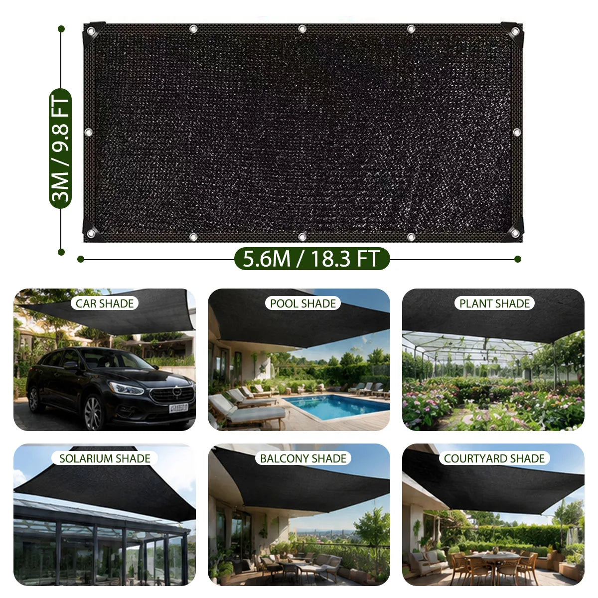 HDPE Heavy Duty Shade Net with Grommets for Patio