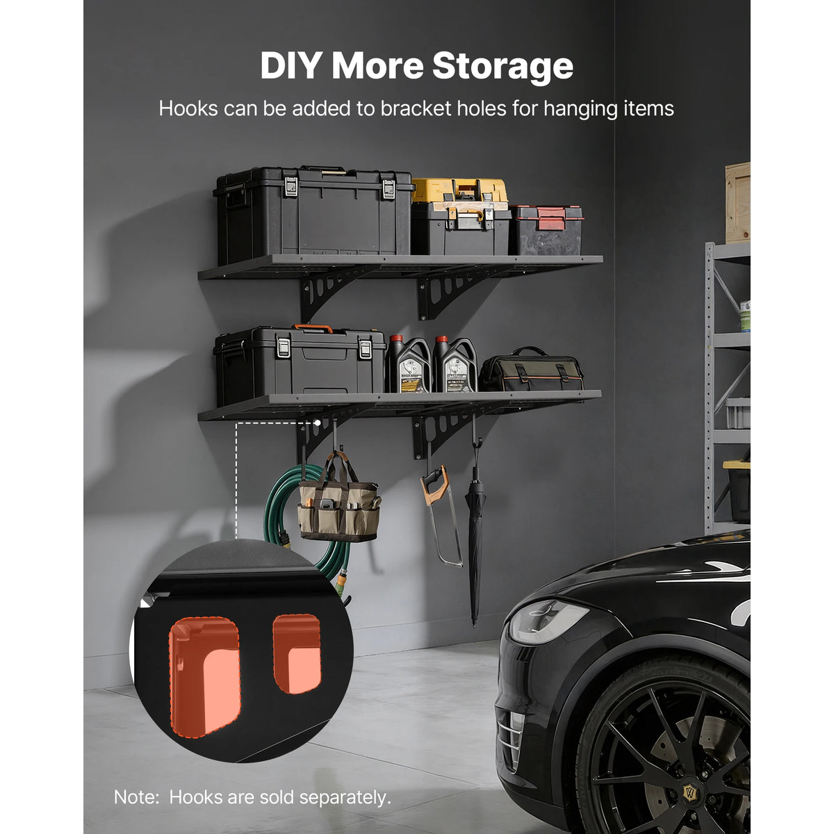 SucceBuy Heavy Duty Steel Wall Mounted Garage Shelving Rack