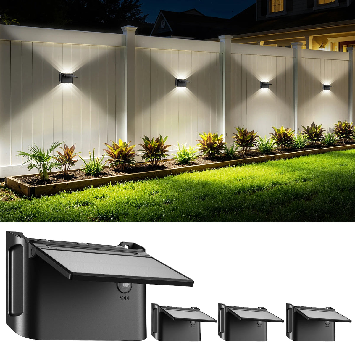Intelamp Led Solar Wall Lights With Up Down Lighting