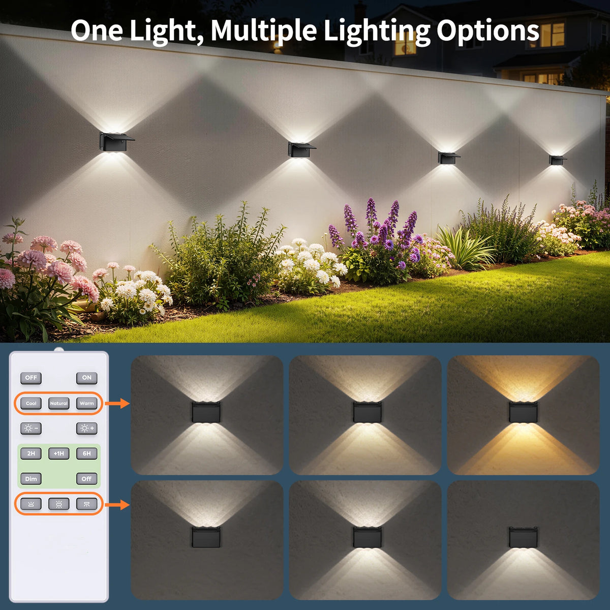 Intelamp Led Solar Wall Lights With Up Down Lighting