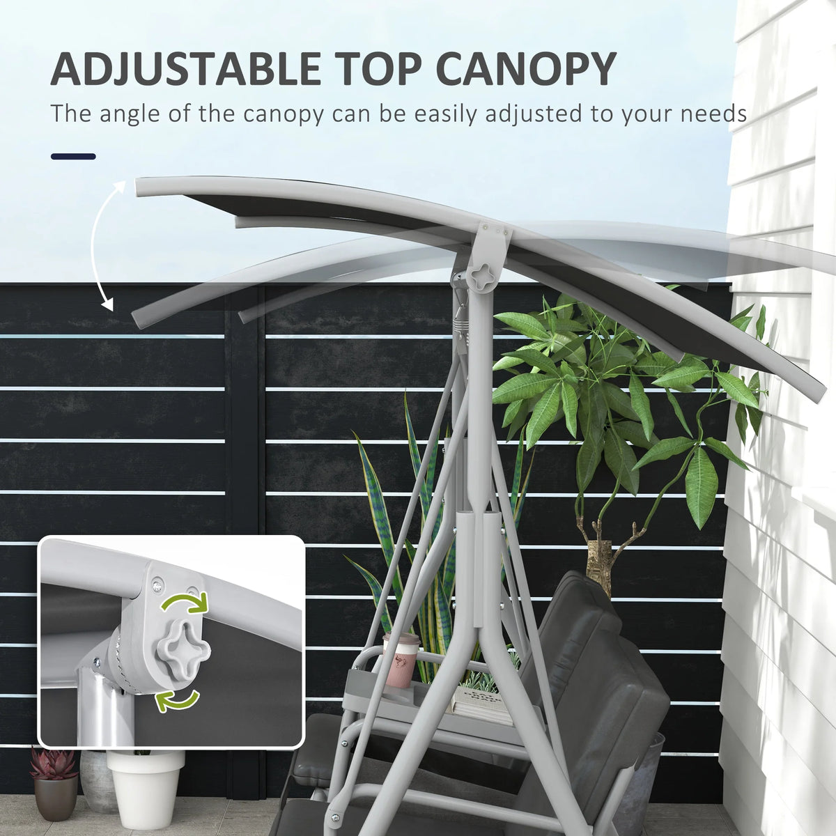 Outsunny Outdoor Swing Chair With Canopy For Patio And Garden
