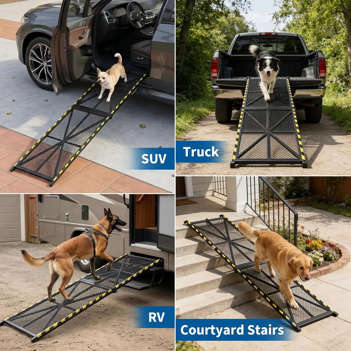 HiMISS Collapsible Dog Ramp For Vehicles With Carry Handle