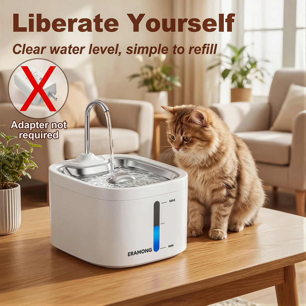 Automatic Stainless Steel Drinking Fountain For Cats And Dogs