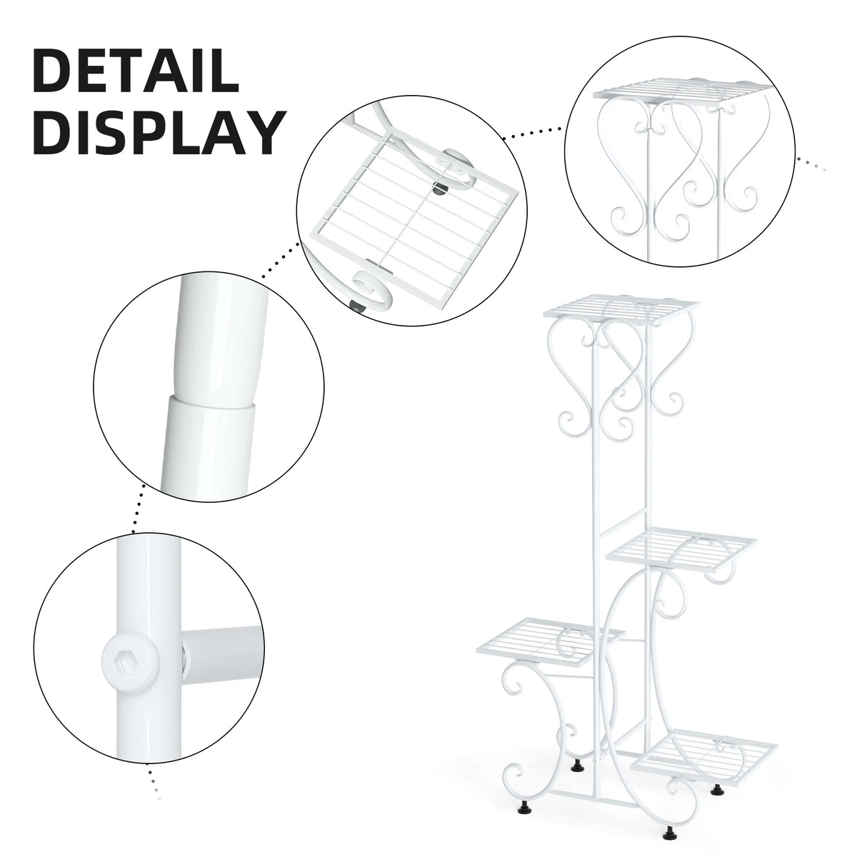 Versatile Metal Plant Stand Organizer For Garden And Patio