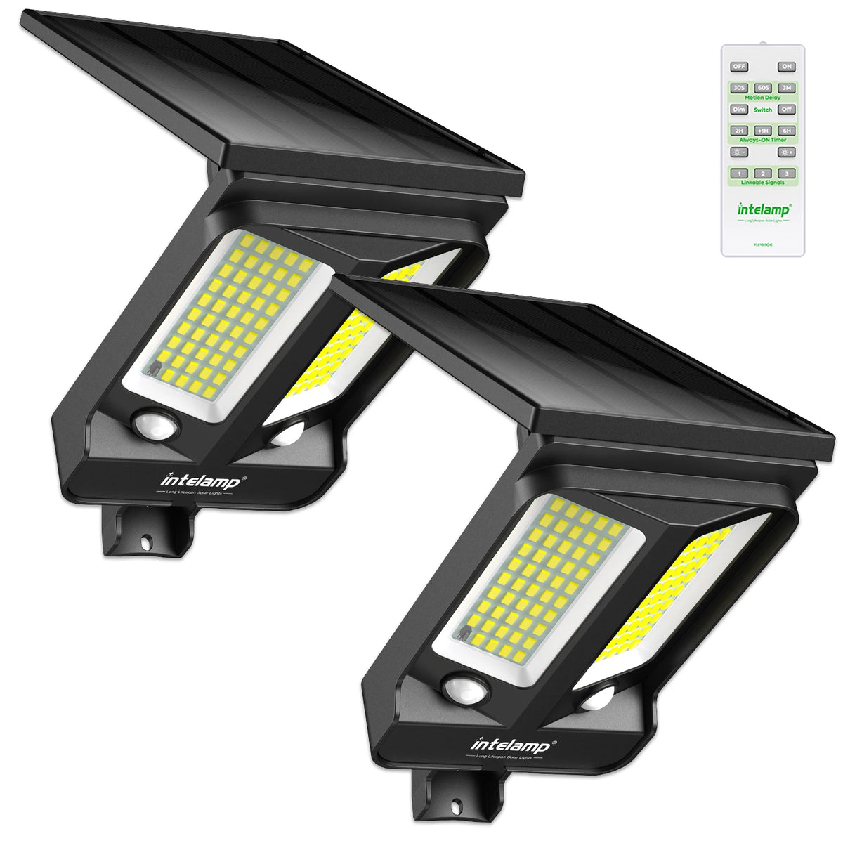 Intelamp Long Battery Outdoor Solar Flood Light Dual Motion Sensor