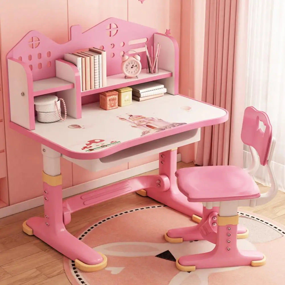 Kids Height Adjustable Desk And Chair Set For School