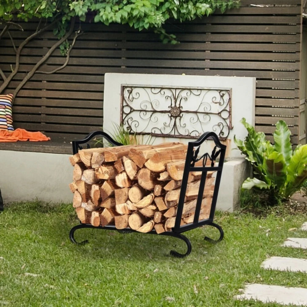 Heavy Duty Steel Firewood Log Rack Wood Storage Holder