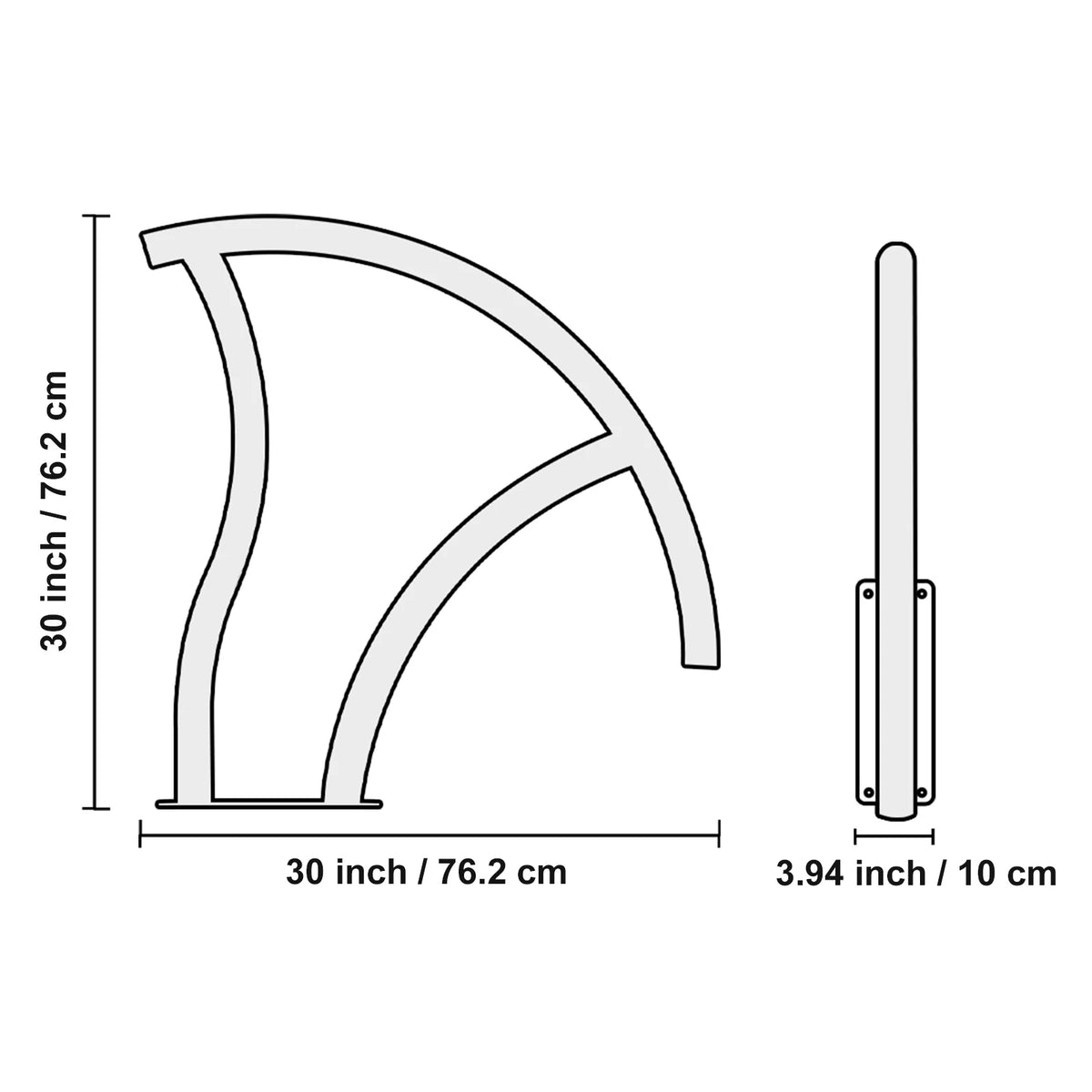 SucceBuy Stainless Steel Pool Handrail With Base Plate For Decks