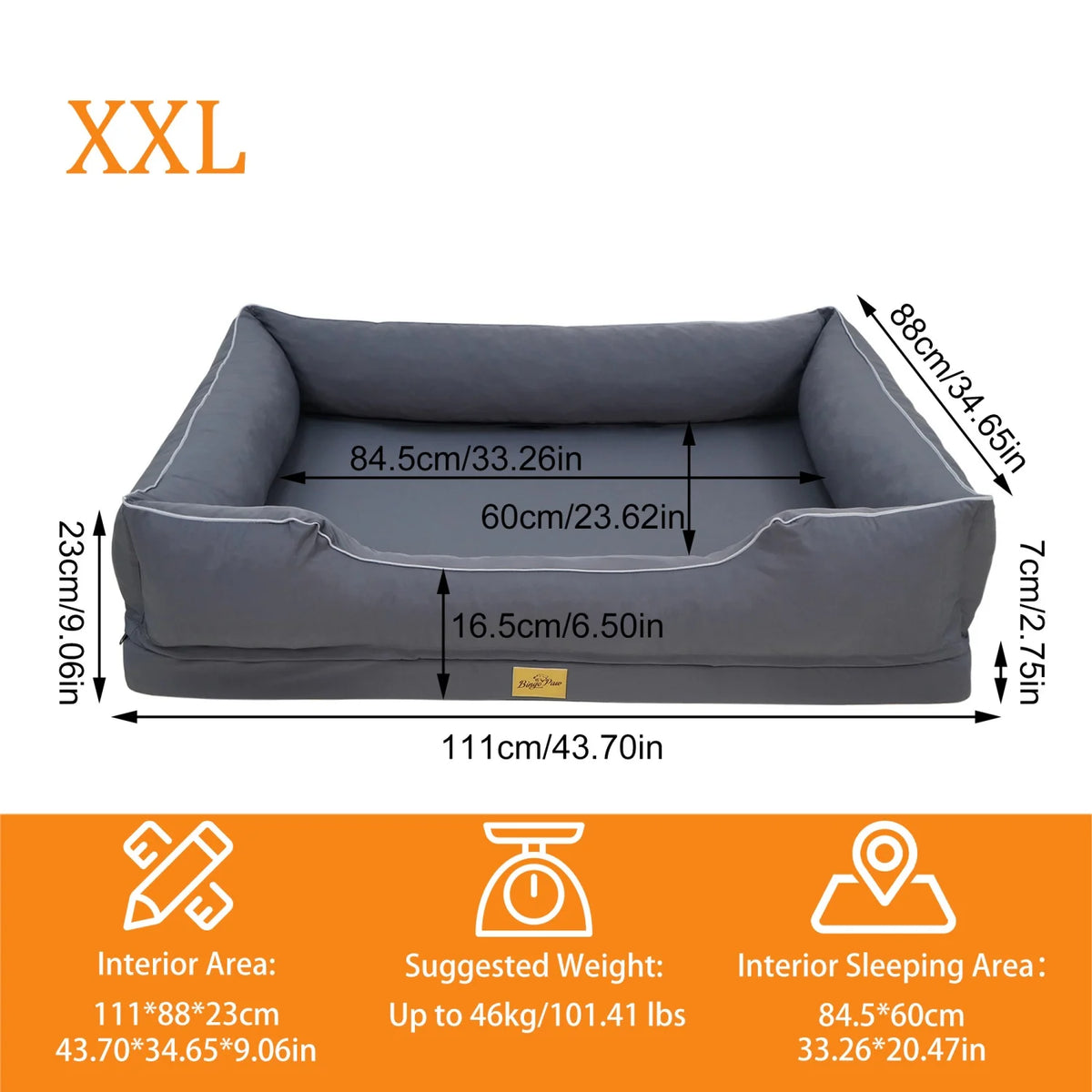 Bingopaw Orthopedic Dog Sofa Bed With Washable Cover