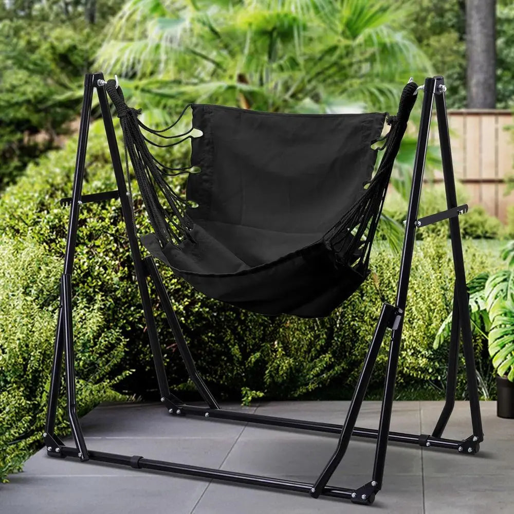 Outdoor Hammock And Swing Chair With Foldable Stand And Bag