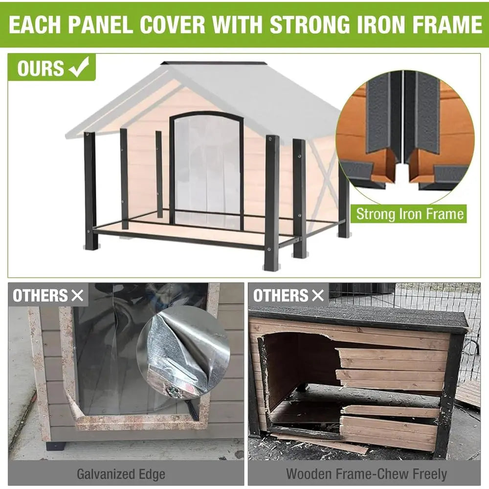 Heavy Duty Metal Wood Dog Kennel With Elevated Base