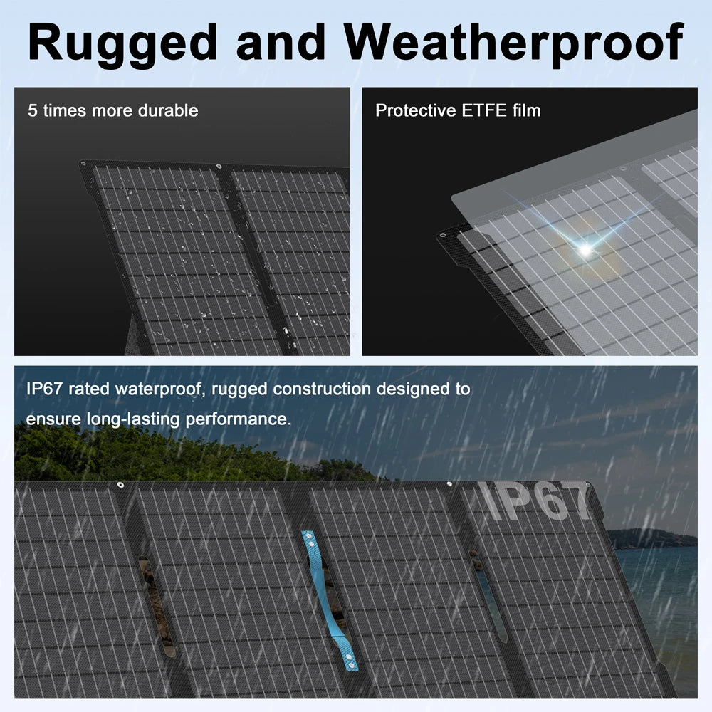 E-PowO 60W Foldable Portable Solar Panel And Waterproof Charger