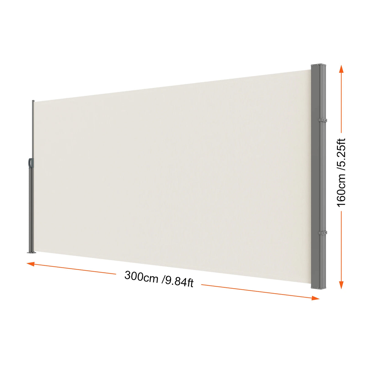 SucceBuy Retractable Side Awning Outdoor Privacy Screen With Frame