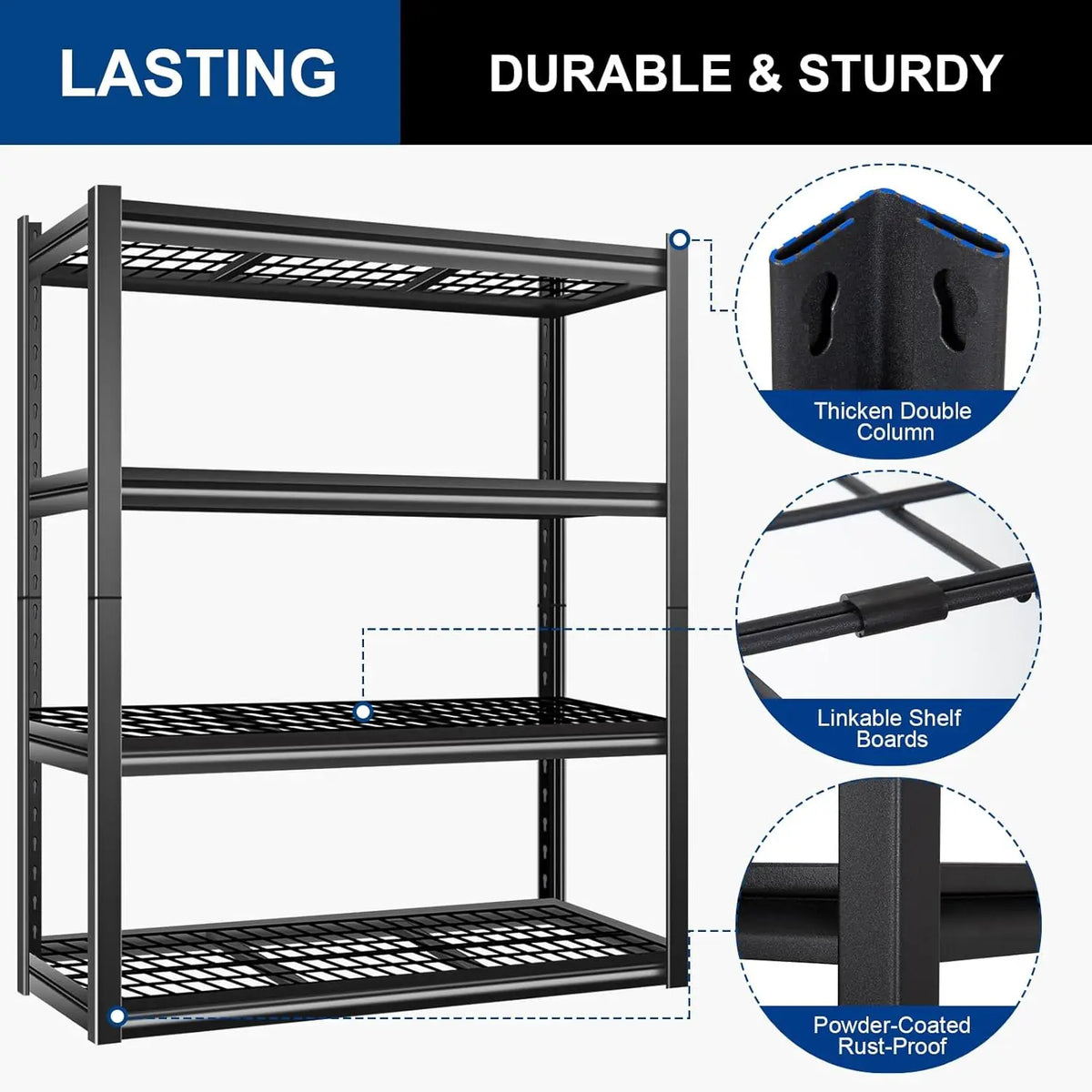 Heavy Duty Metal Garage Shelves Adjustable Steel Shelving Workshop