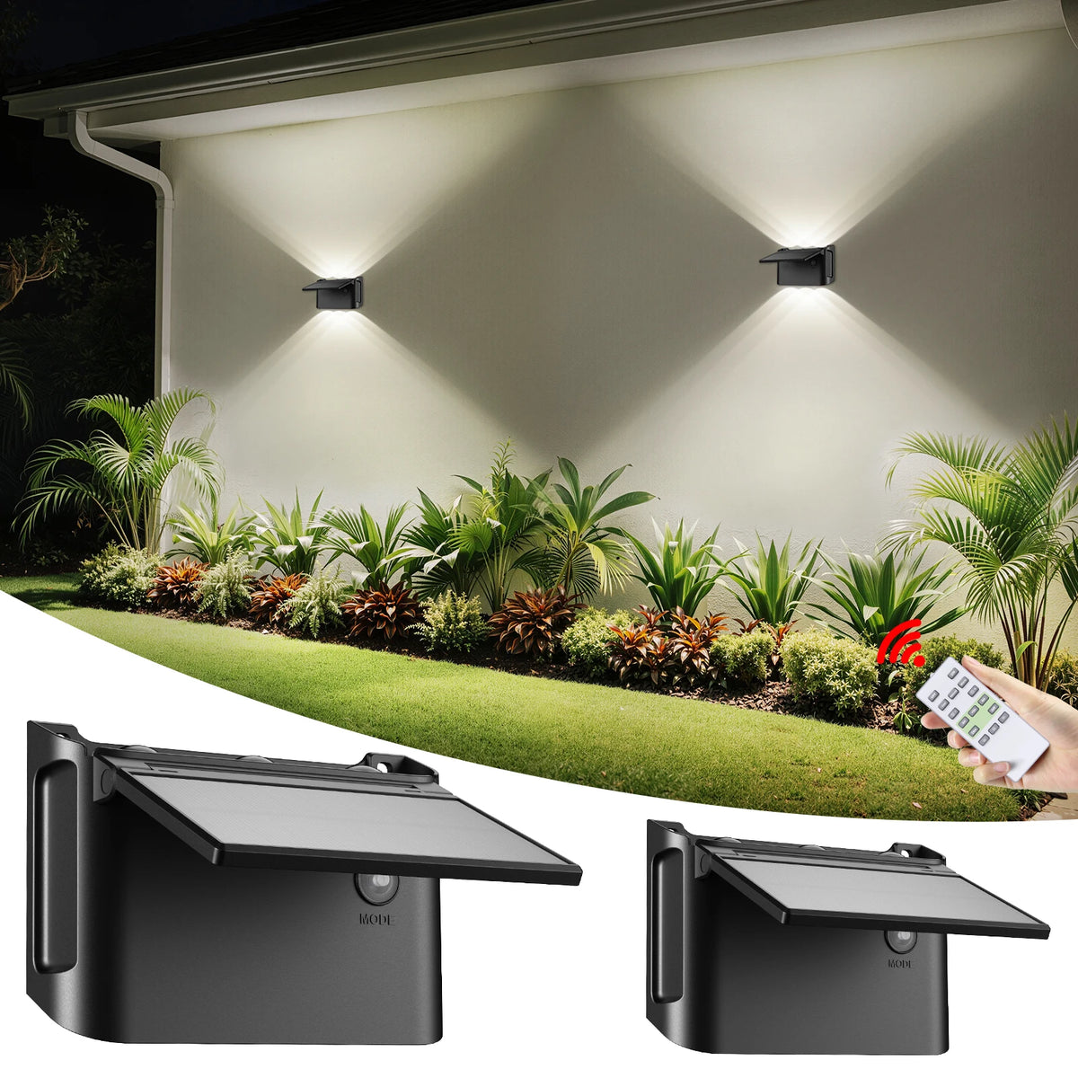 Intelamp Led Solar Wall Lights With Up Down Lighting