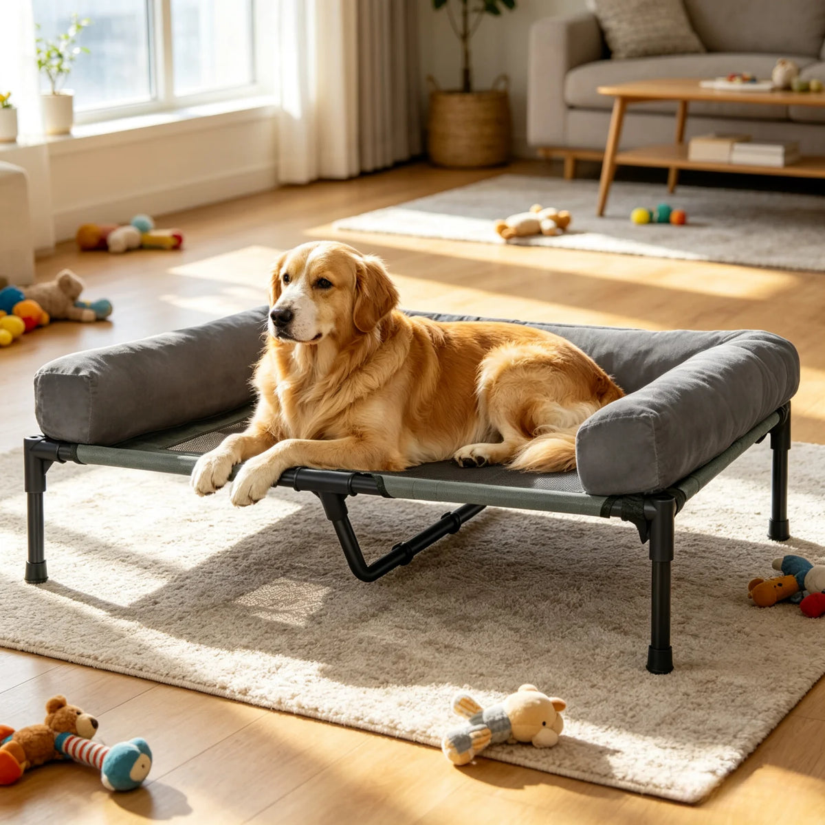 Bingopaw Breathable Elevated Dog Bed Cooling Raised Metal Frame Cot
