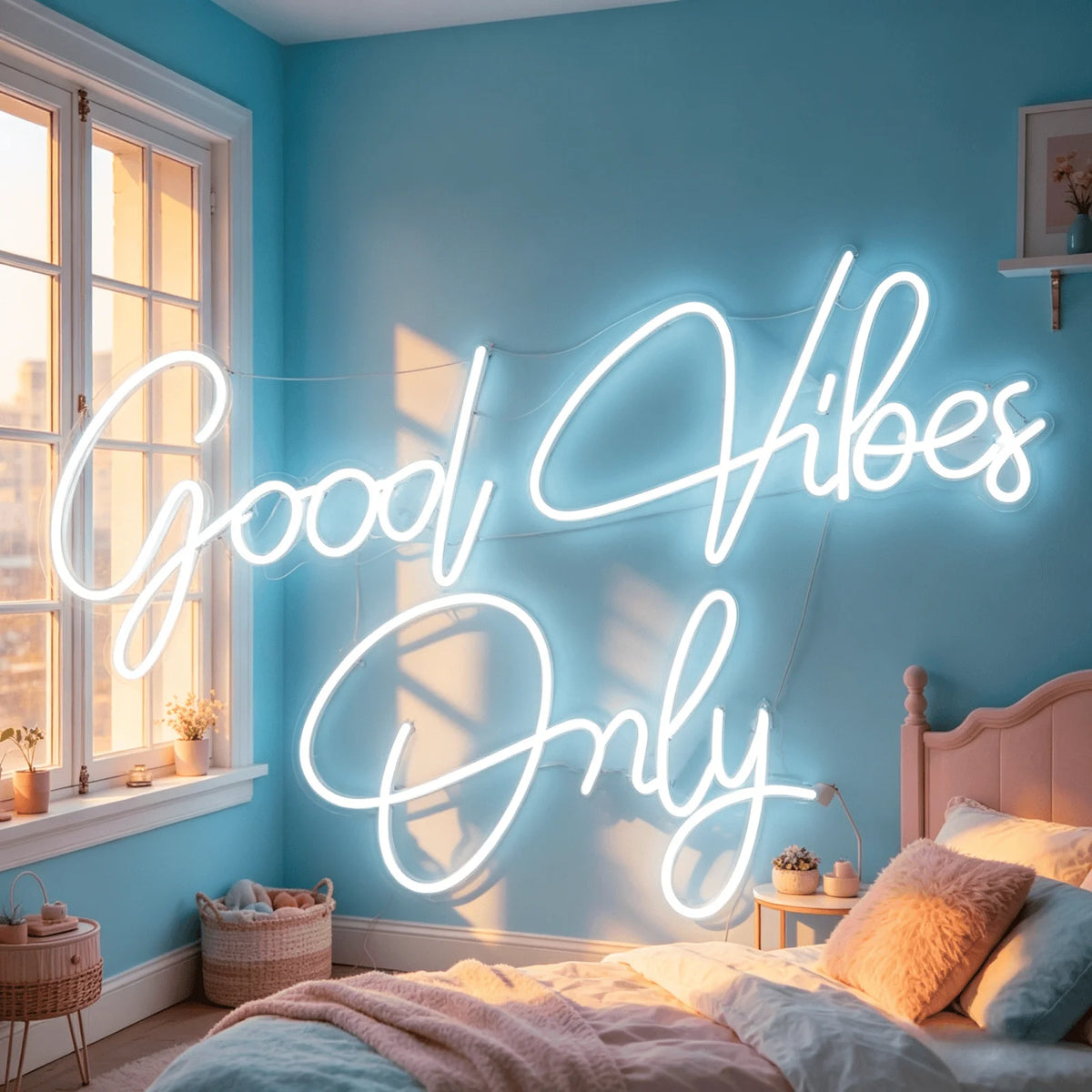 Thiixdai Good Vibes Only Led Neon Sign Usb Wall Decor