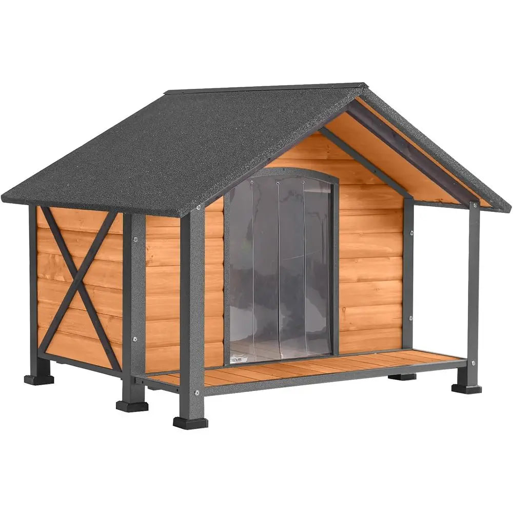 Heavy Duty Metal Wood Dog Kennel With Elevated Base