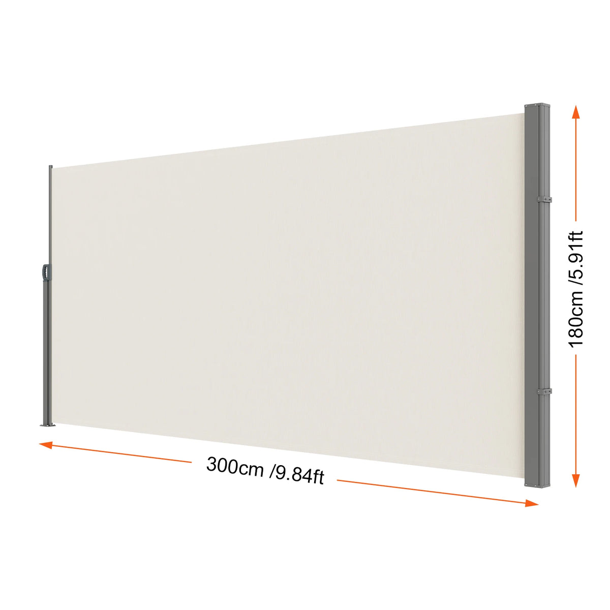 SucceBuy Retractable Side Awning Outdoor Privacy Screen With Frame