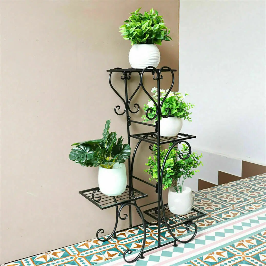 Versatile Metal Plant Stand Organizer For Garden And Patio