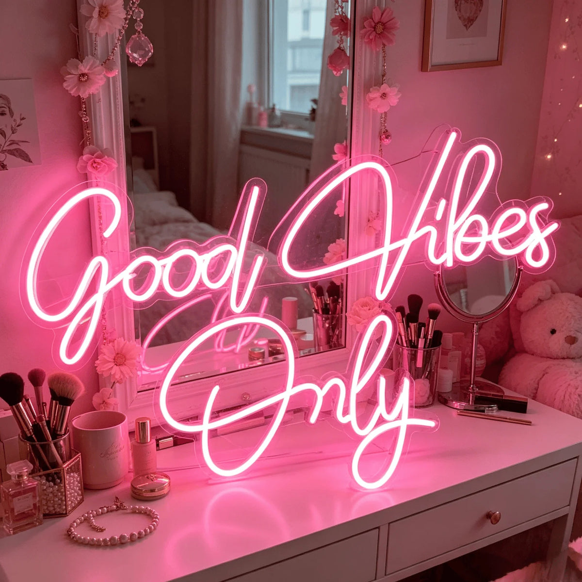Thiixdai Good Vibes Only Led Neon Sign Usb Wall Decor