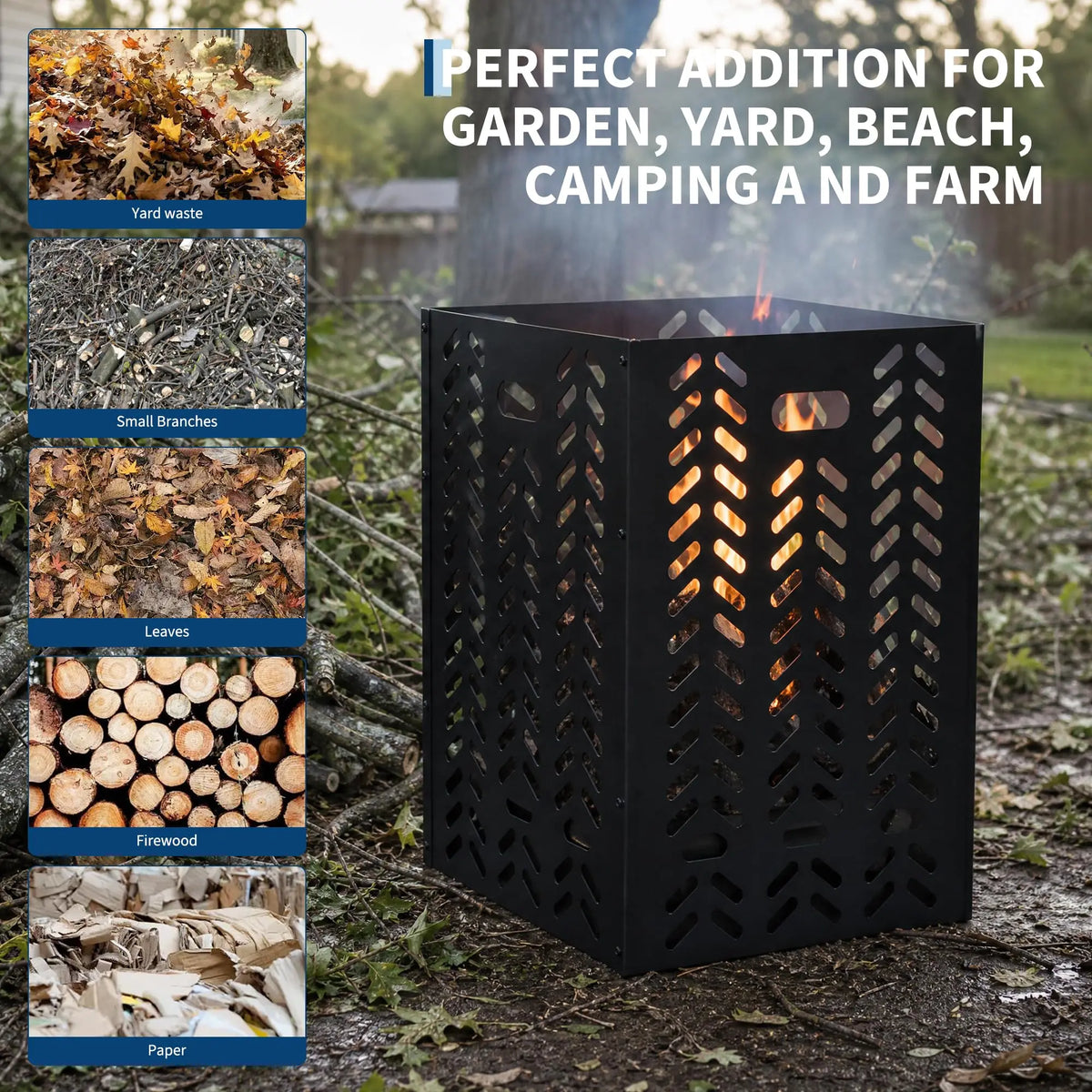 HiMISS Heavy Duty Steel Outdoor Burn Cage For Yard Cleanup
