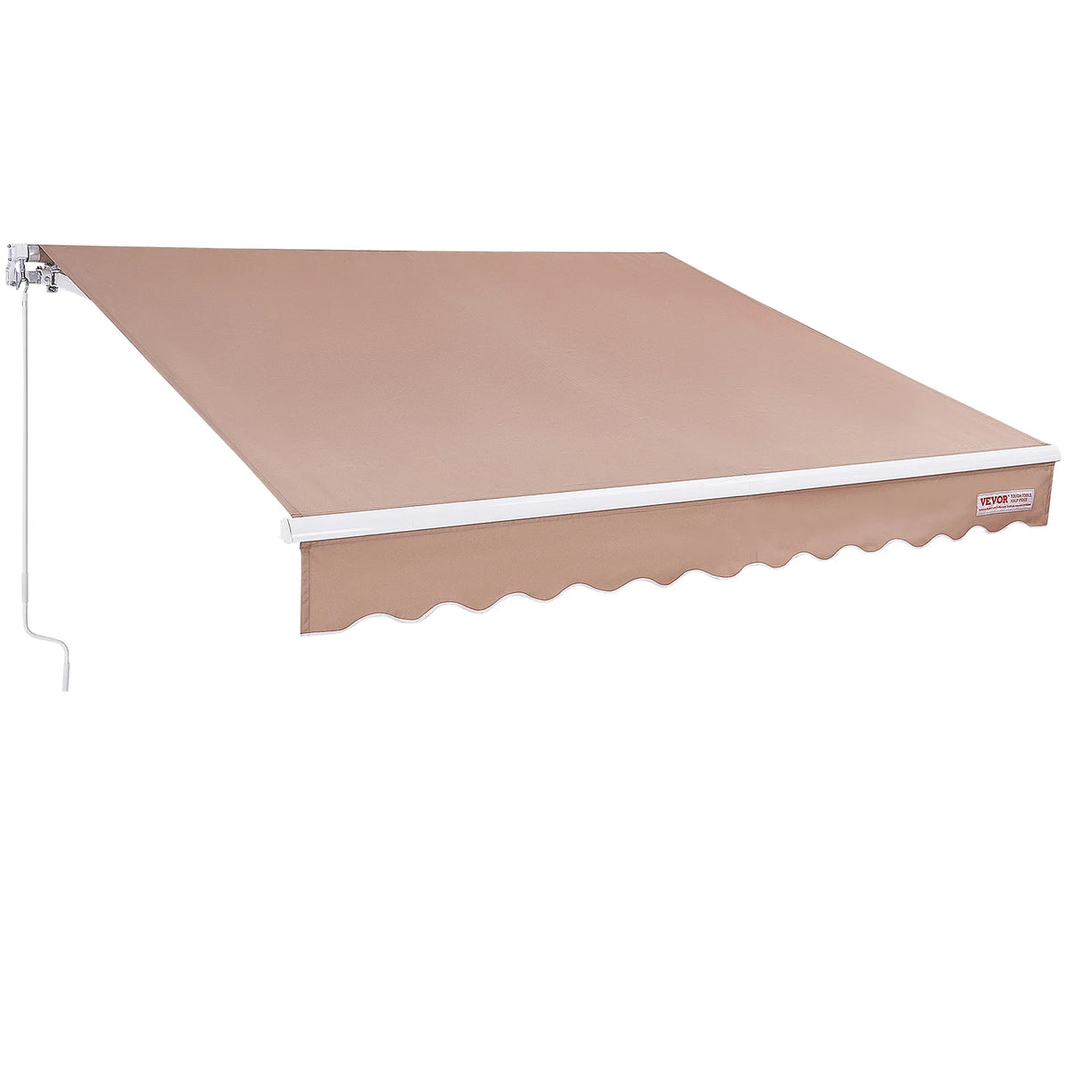 SucceBuy Manual Retractable Outdoor Awning With Water Resistant Polyester