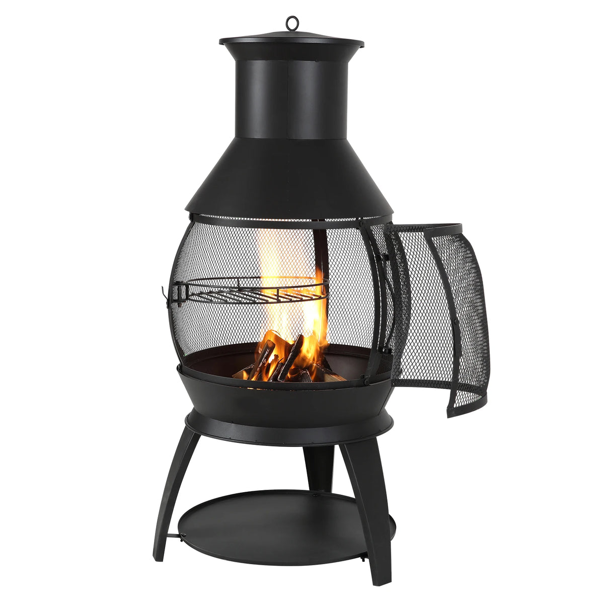 Classic Outdoor Wood Burning Chiminea Fire Pit For Patio