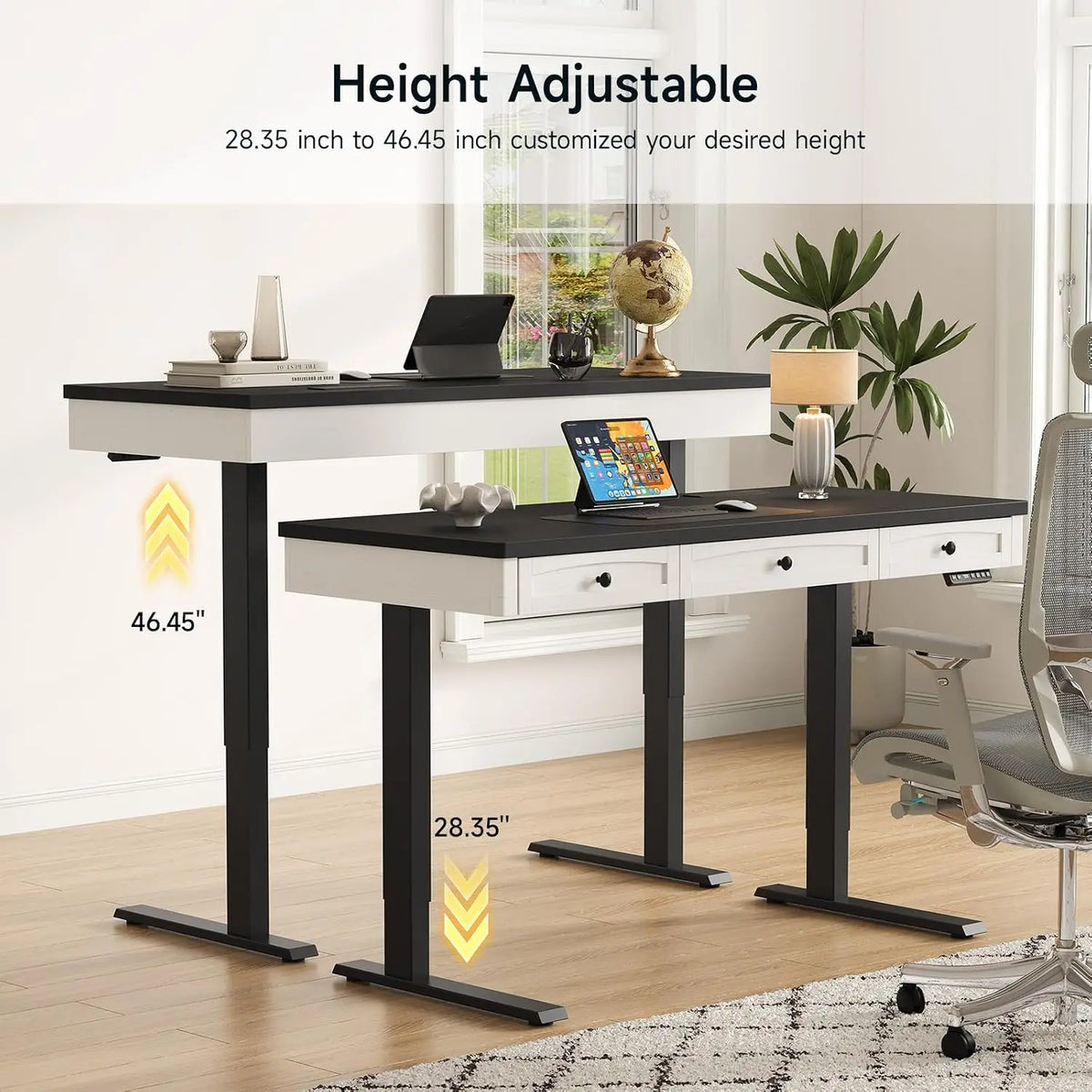 Onbrill Electric Height Adjustable Standing Desk With Drawers