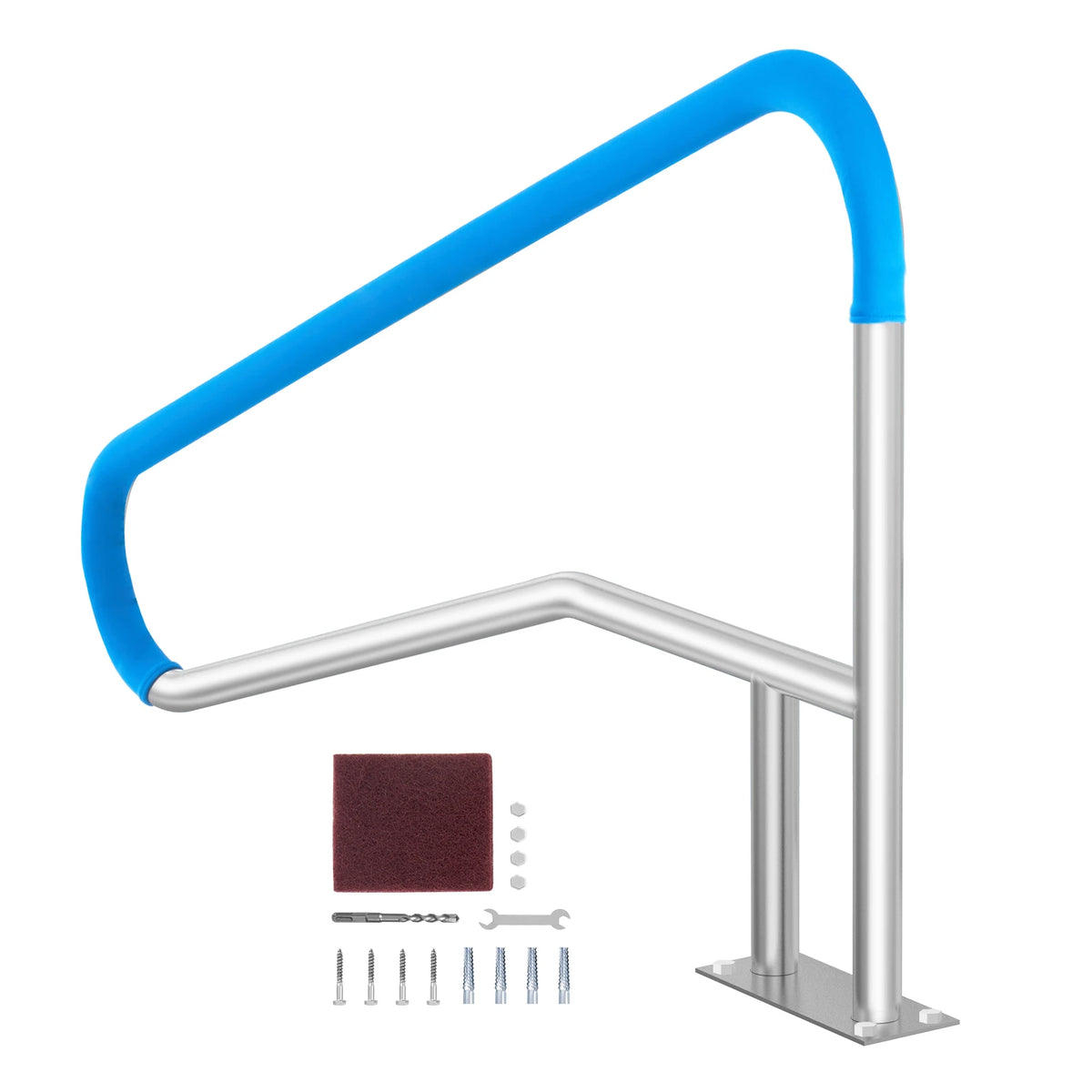 SucceBuy Stainless Steel Pool Handrail With Base Plate For Decks