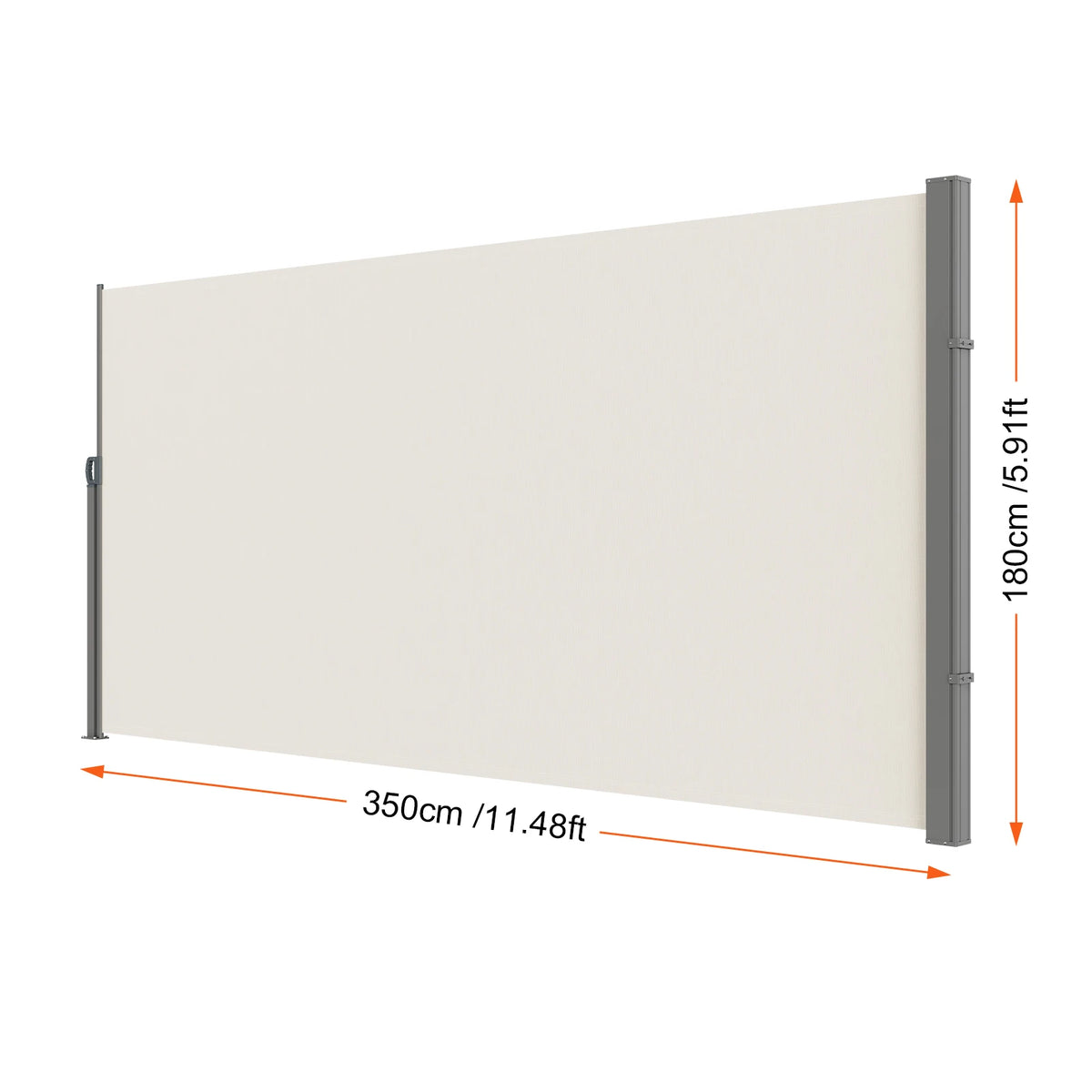 SucceBuy Retractable Side Awning Outdoor Privacy Screen With Frame