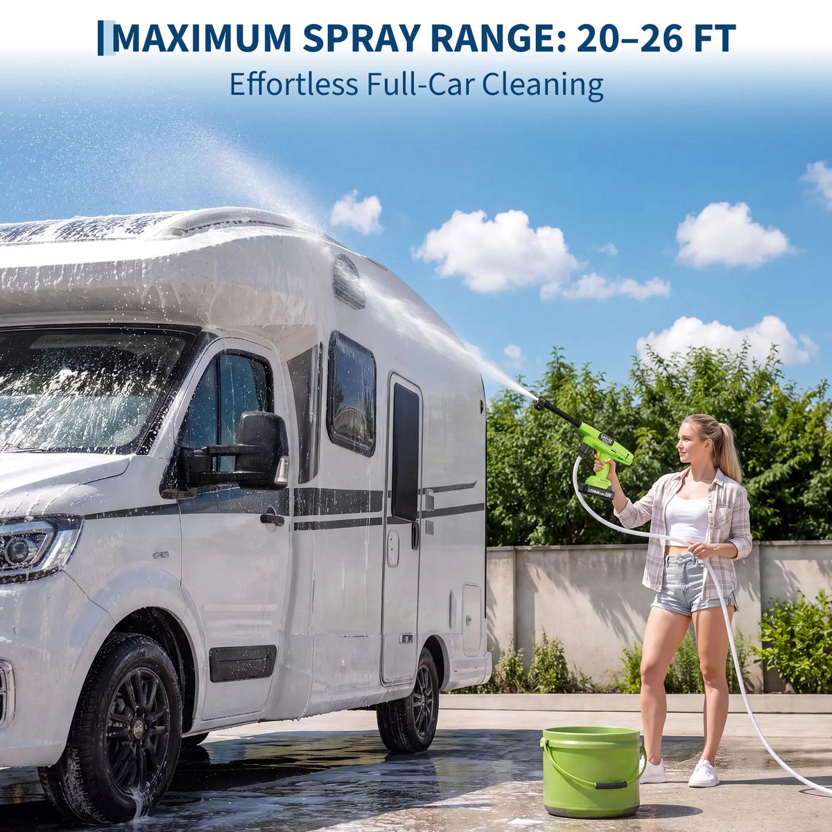 HiMISS 20V Cordless Pressure Washer Battery Powered Outdoor Cleaner