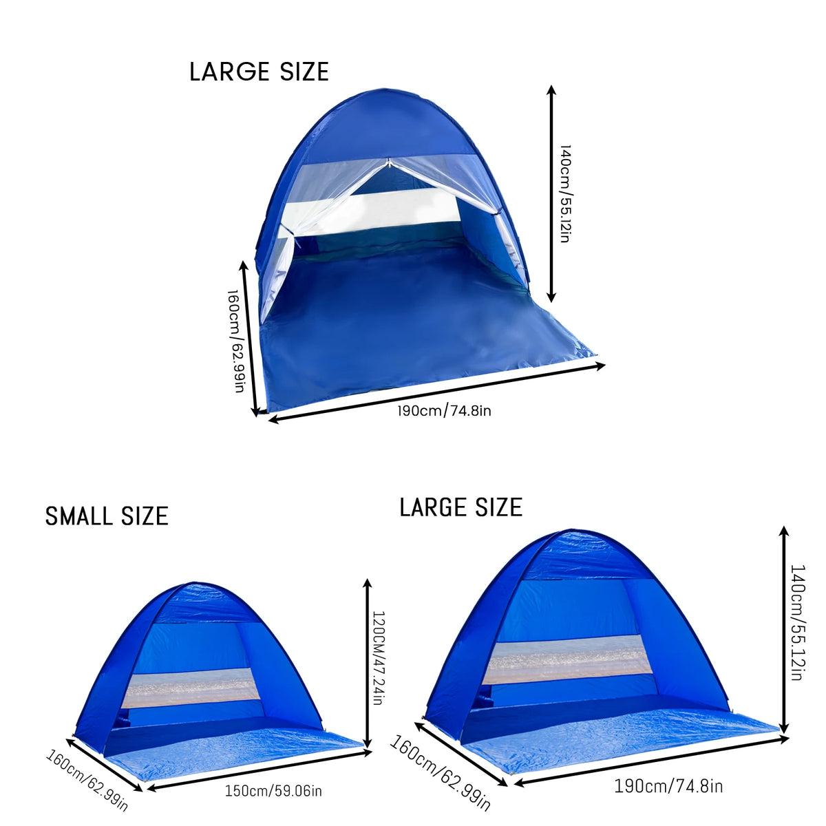 Auto Open Beach Camping Tent With UPF 50 Sun Protection