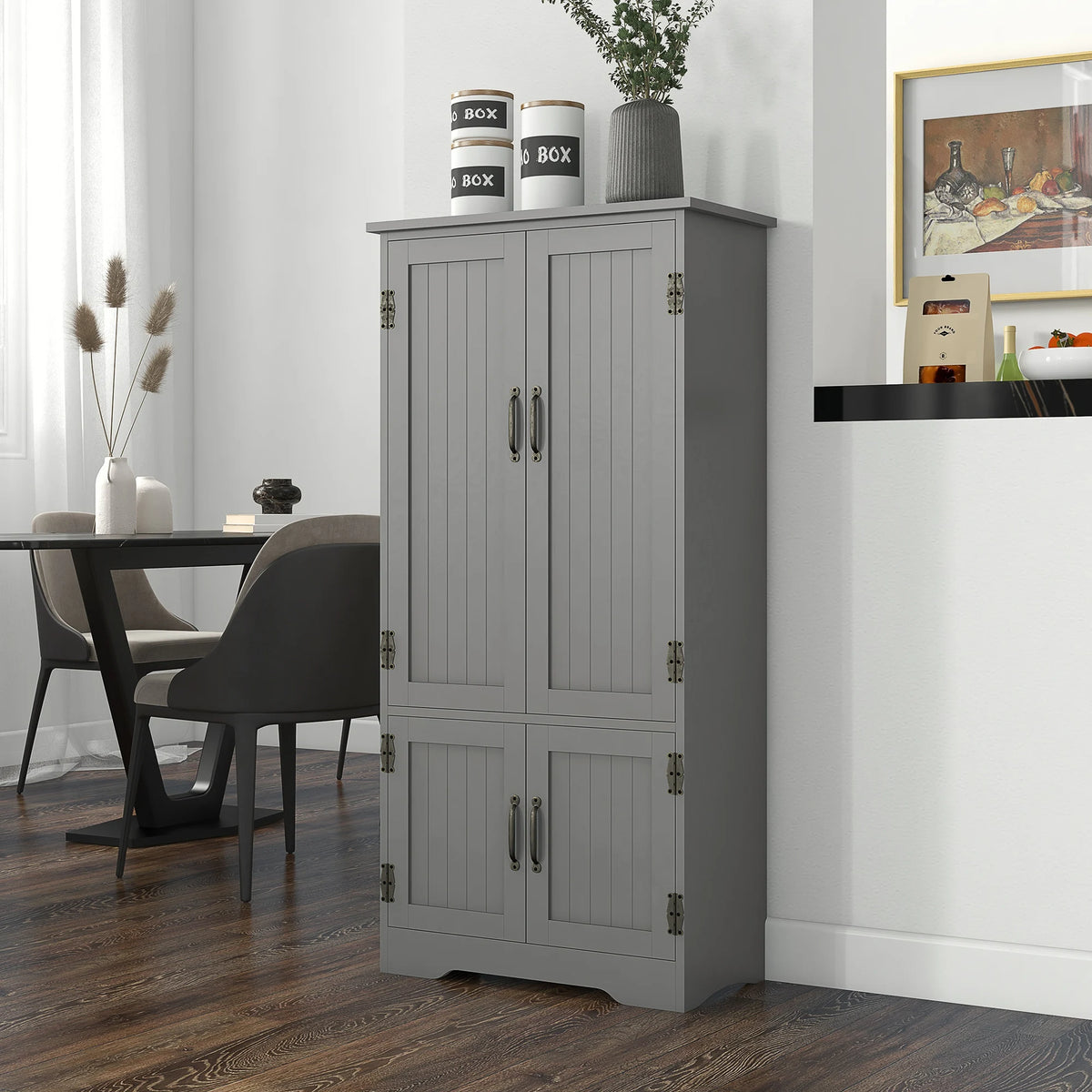 HOMCOM Modern Freestanding Storage Hutch With Four Doors