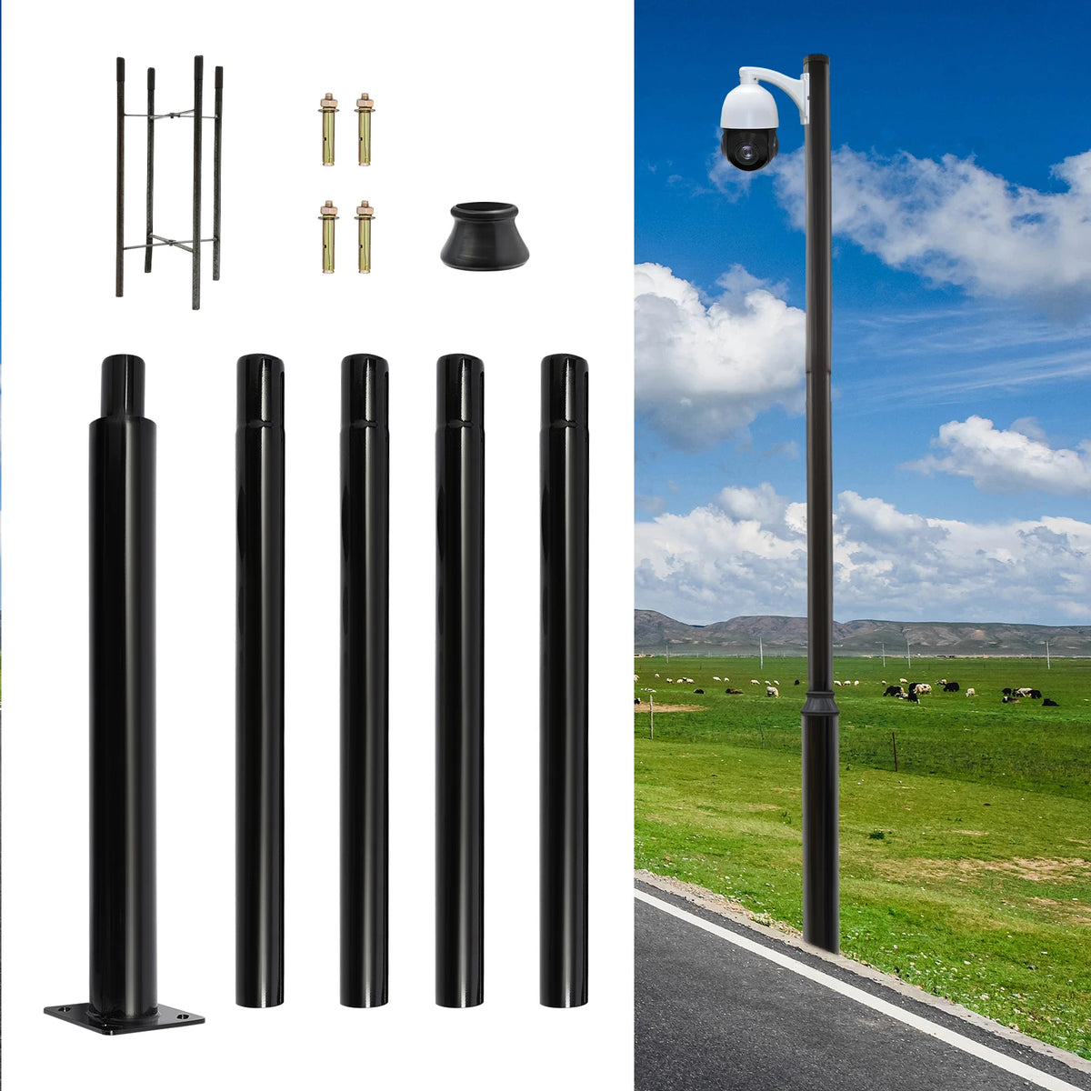 Commercial Grade Outdoor Street Lamp Post For Solar Lighting