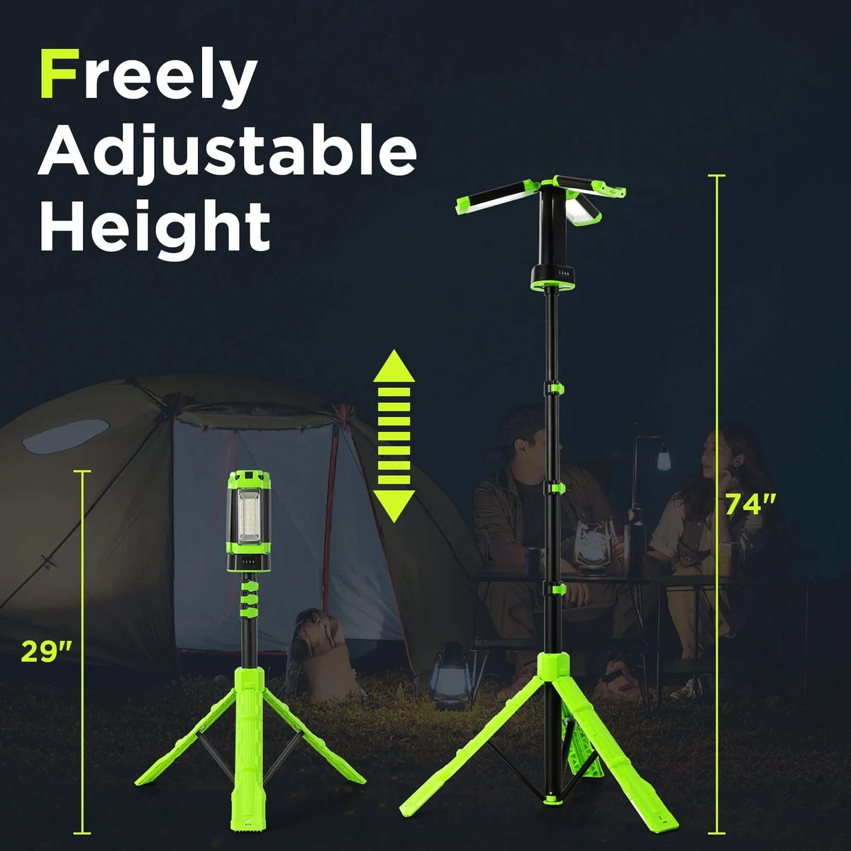 Rechargeable Three Head Led Work Light With Foldable Stand