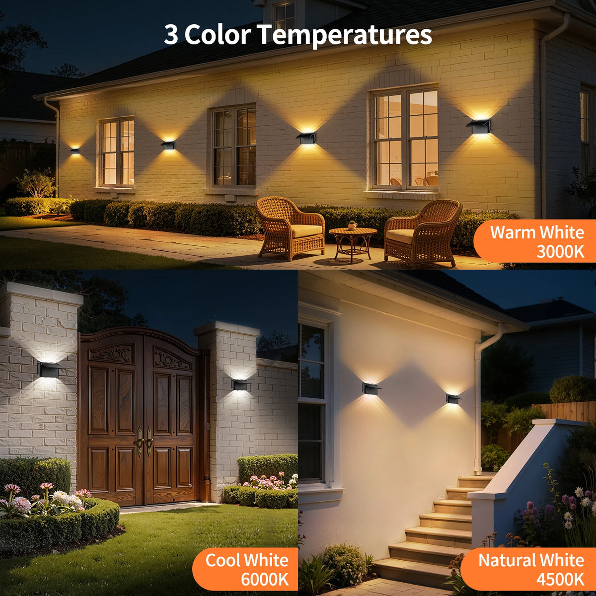 Intelamp Led Solar Wall Lights With Up Down Lighting