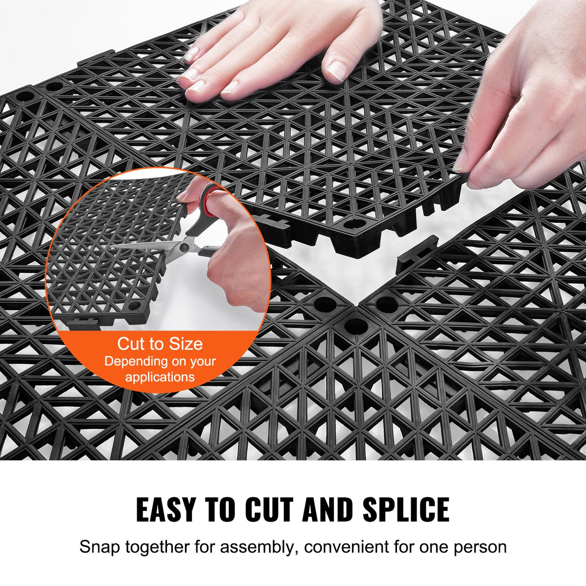 SucceBuy Interlocking Soft PVC Drainage Floor Tiles Non Slip Design
