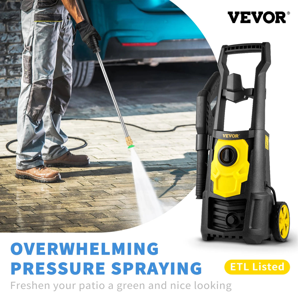 Vevor 1500W 2000 PSI Portable Electric High Pressure Car Washer