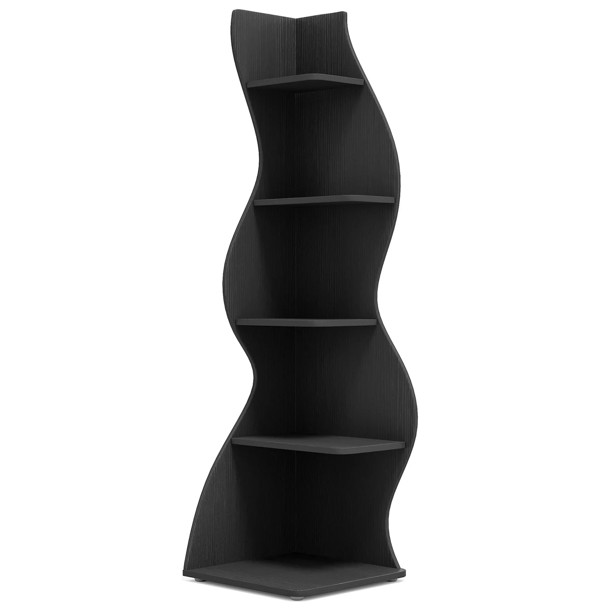 Tribesigns Modern Five Tier Wooden Corner Bookshelf