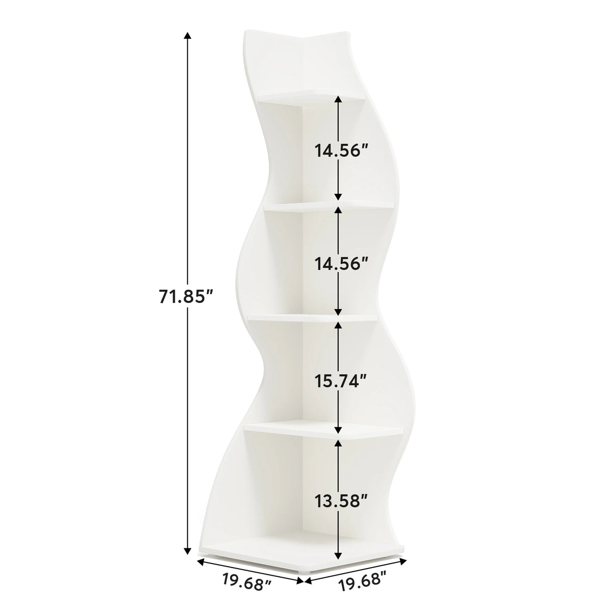 Tribesigns Modern Five Tier Wooden Corner Bookshelf