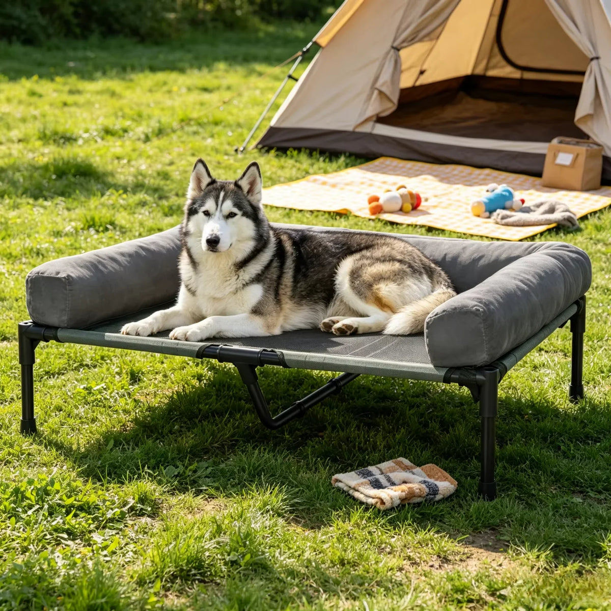 Bingopaw Breathable Elevated Dog Bed Cooling Raised Metal Frame Cot