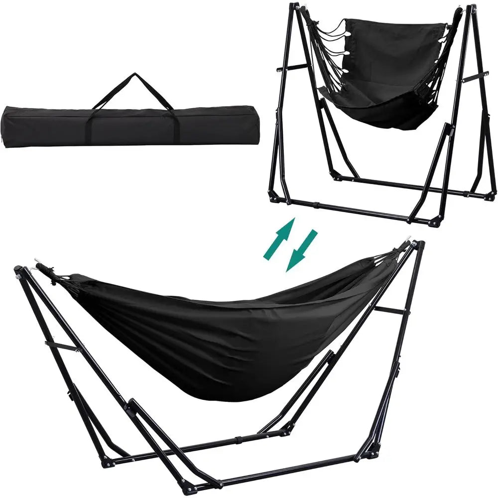 Outdoor Hammock And Swing Chair With Foldable Stand And Bag