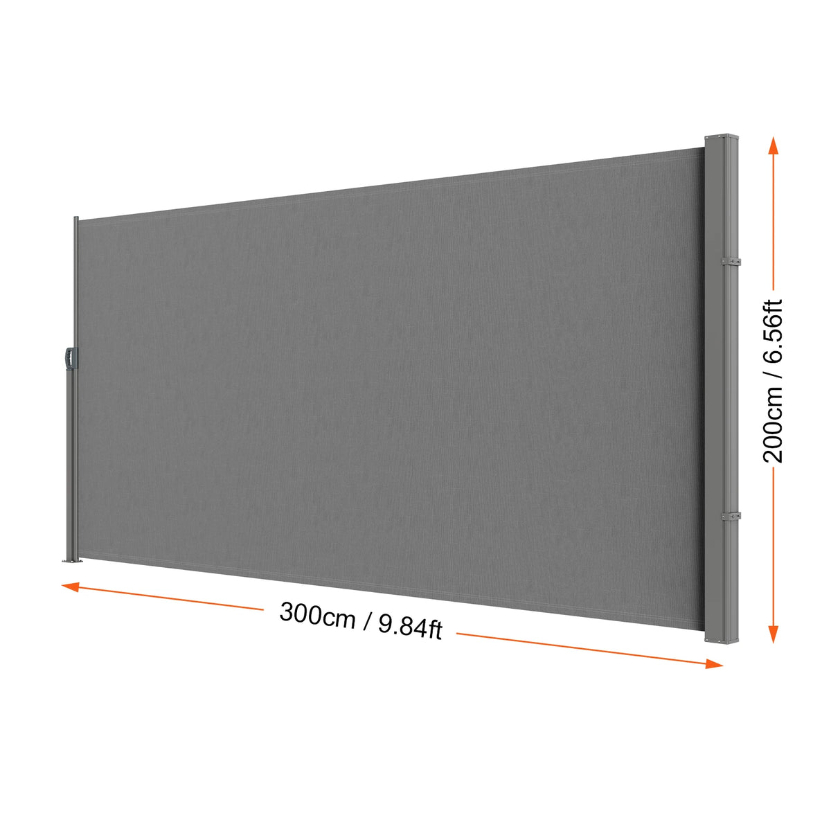 SucceBuy Retractable Side Awning Outdoor Privacy Screen With Frame
