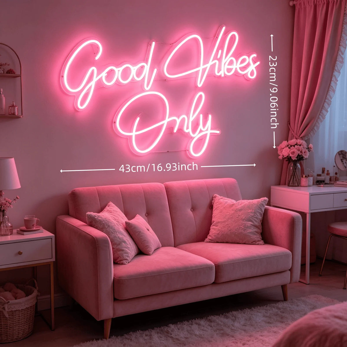 Thiixdai Good Vibes Only Led Neon Sign Usb Wall Decor