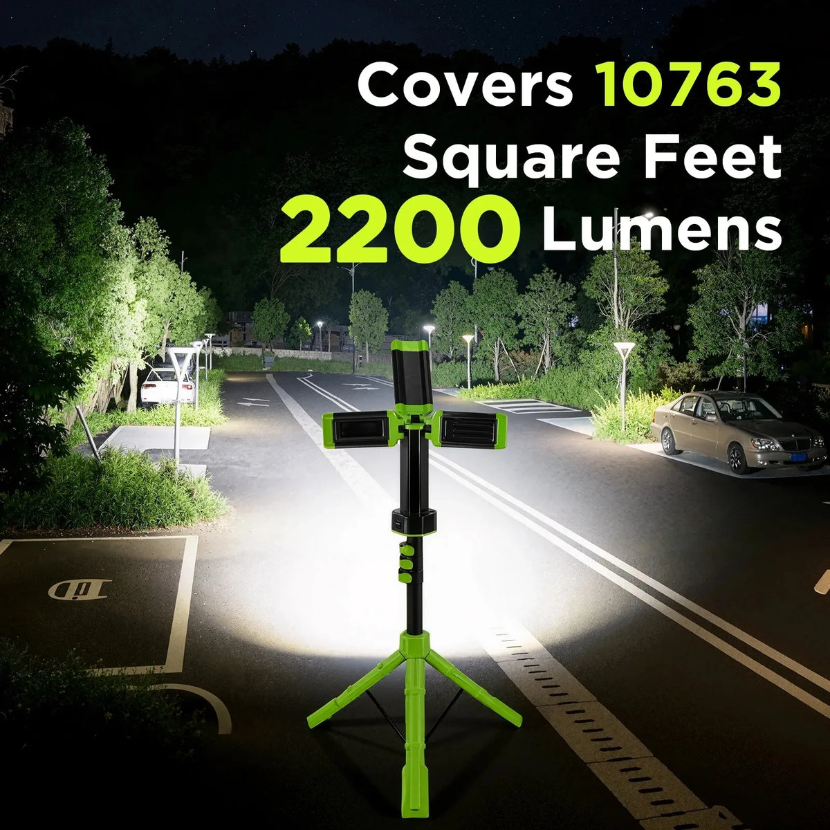 Rechargeable Three Head Led Work Light With Foldable Stand