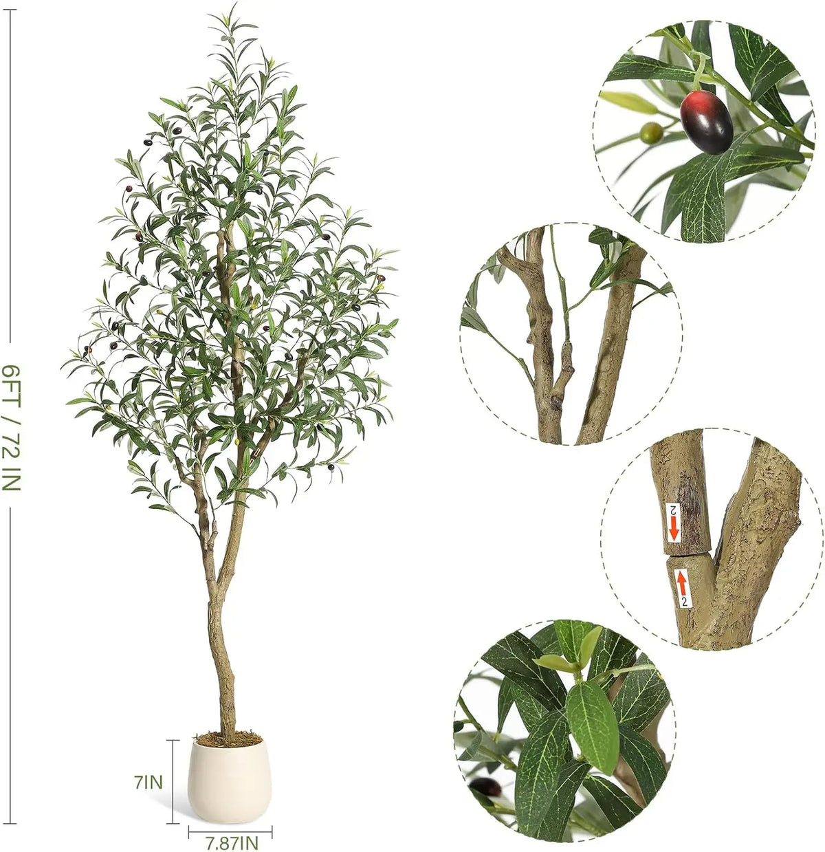 HiMISS Artificial Olive Tree For Home And Patio Decor