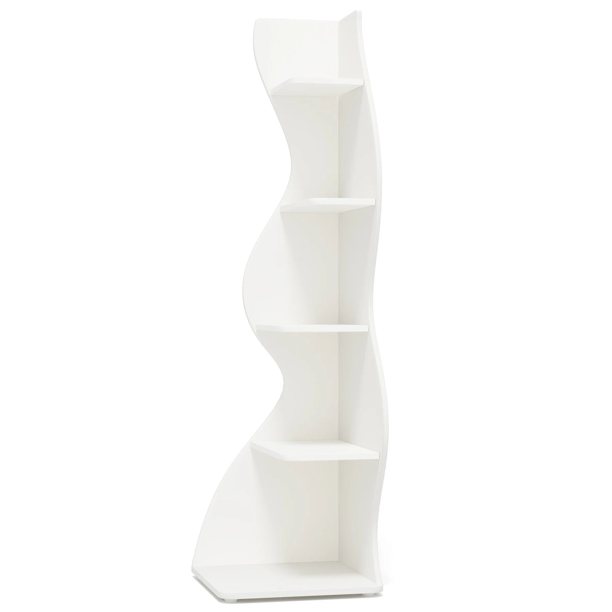 Tribesigns Modern Five Tier Wooden Corner Bookshelf