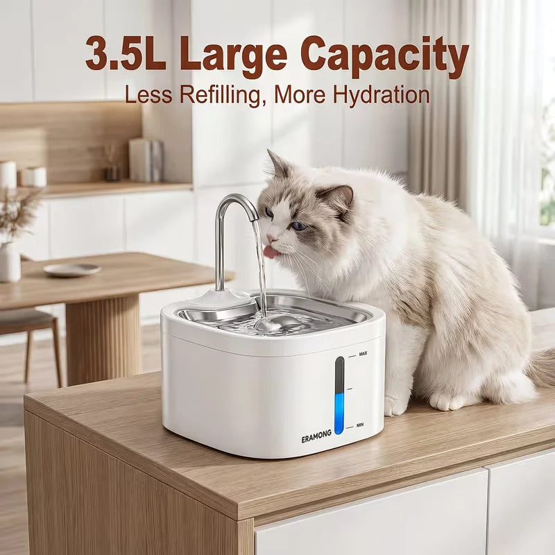 Automatic Stainless Steel Drinking Fountain For Cats And Dogs