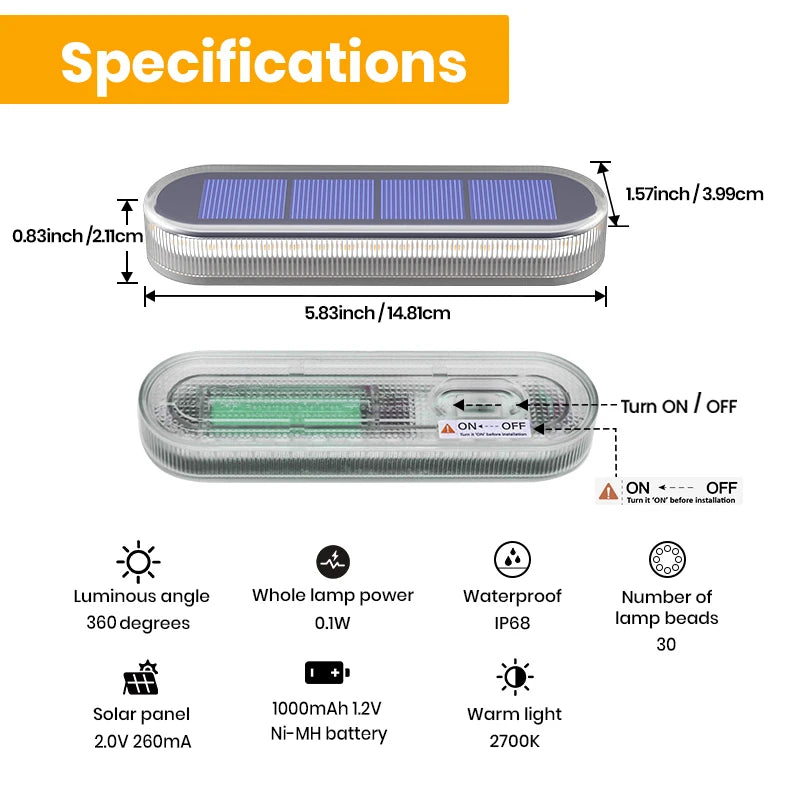 Solar Deck Lights Waterproof Automatic Outdoor Garden Step